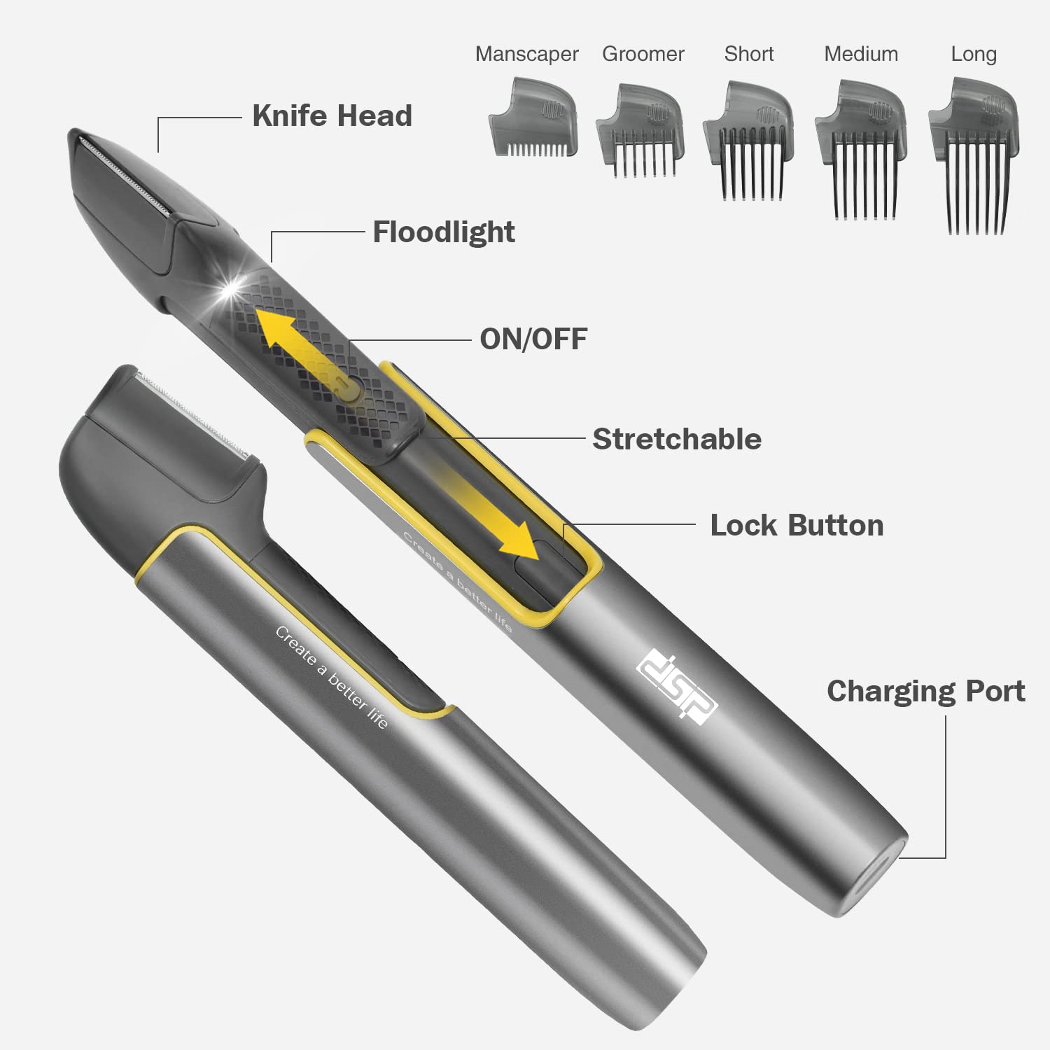 Amazon.com: DSP Unisex Beard Trimmer - Waterproof, Cordless, and